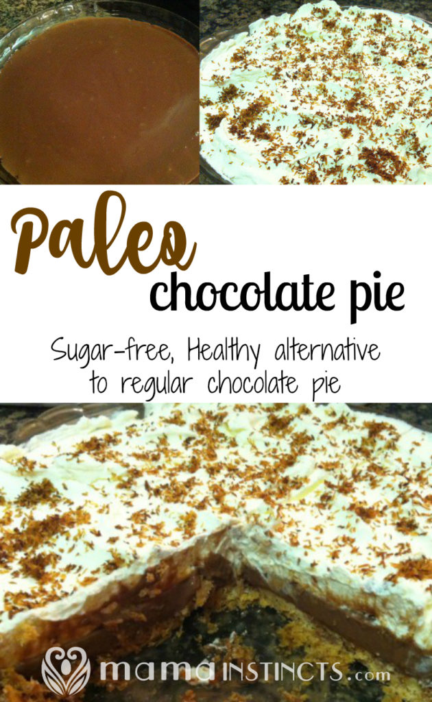 Who doesn't love chocolate pie? Try this kid-friendly, paleo and healthy alternative everyone will love. #paleo #paleodessert #chocolatepie #pie #dessert