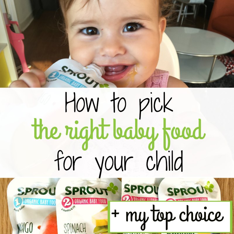 Find out what to look for when buying food for you baby plus my favorite organic baby food brand. #Sprout {Sponsored}