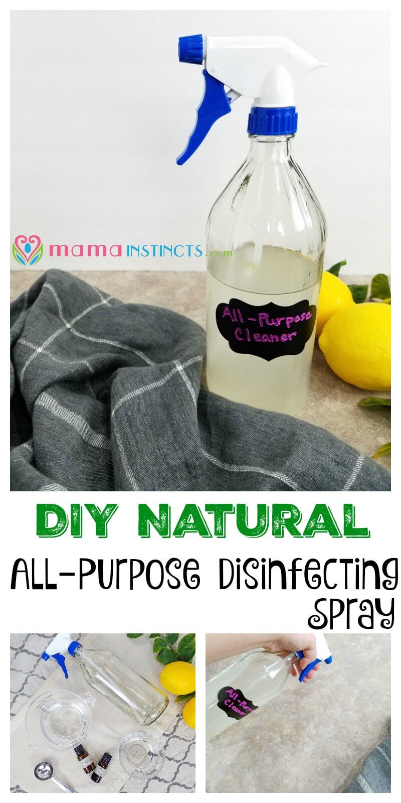 Try this DIY all purpose cleaner that is all natural, non-toxic and safe to use around kids. Perfect for cleaning kitchens and bathrooms.