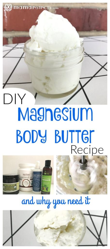 Most people have deficient magnesium levels. Try this easy magnesium body butter recipe to improve your overall health, especially if you suffer from migraines, are pregnant, have a hard time sleeping and have muscle pain. All these are signs in your body that you need more magnesium.