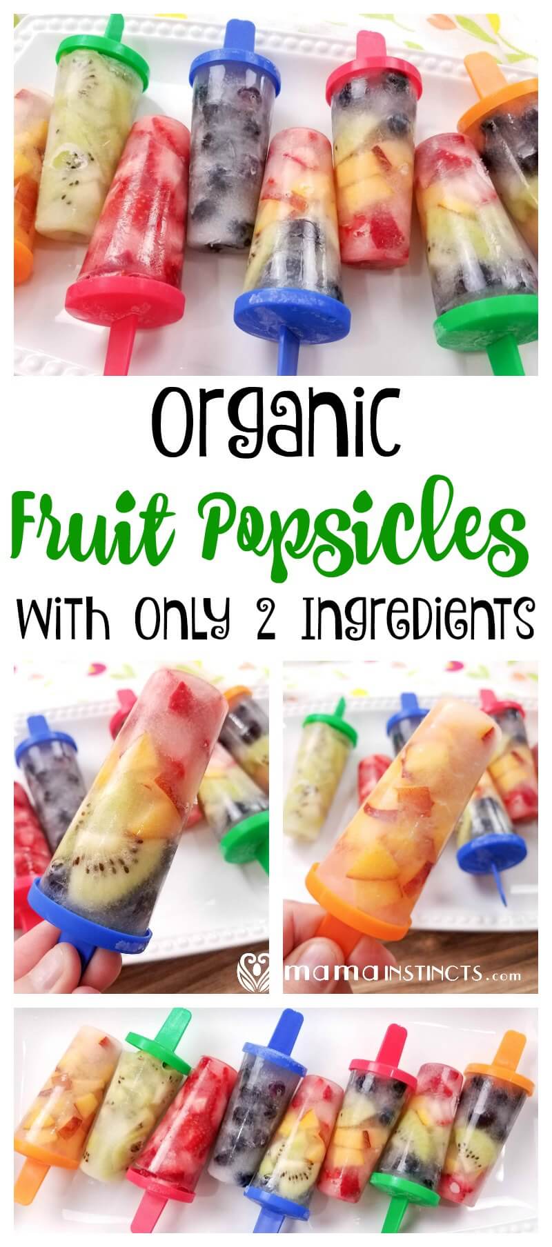 Try this perfect summer treat for kids, made only with two organic ingredients. These fruit popsicles make a great snack and are so refreshing on a hot summer day.