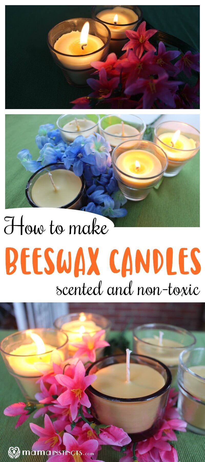 Stay away from the toxic chemicals in paraffin candles. Learn how to make beeswax candles that are safe, non-toxic and clean your air. This DIY candle recipe is extremely easy to make and you can customize the candle scent to your liking.